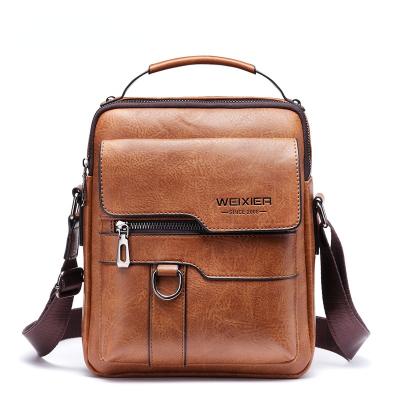 China High Quality Men's PU Leather Retro BoxyCharm Waterproof Anti-Wrinkle Wear Resistant Cross - Body Bag Messenger Bag For Daily Use for sale