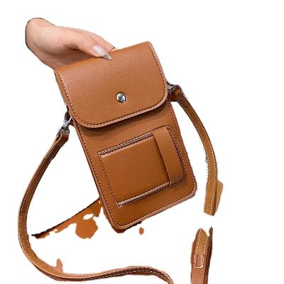 China New Arrival PU Women Mini Touch Screen Mobile Phone Small Sling Bag Small Messenger Wallet Sling Bag For Women for sale