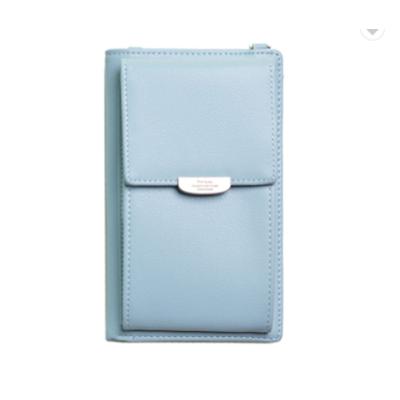 China Fashion Wallet Solar Panel Phone Long Bag PU Card Holder Wallet Small Shoulder Cell Phone Bag Multifunctional Leather Women Purse for sale