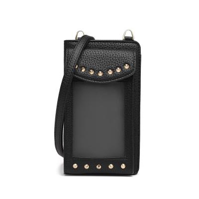 China Small Shoulder Cell Phone Bag Waterproof Leather Wallet Purse Lightweight Cross-body Handbags For Women for sale