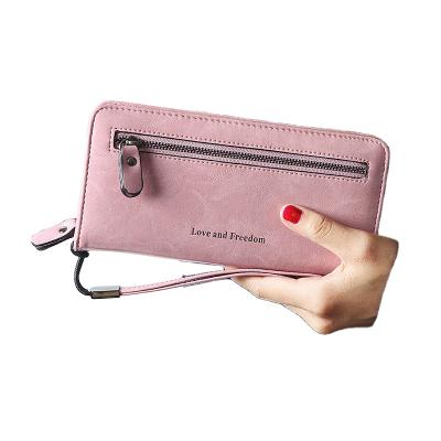 China Soft Vintage PU Leather Women Wallet Print Letter Women Purses Luxury Long Wallet Handbags For Women Leather Walllet PU Fabric Soft for sale