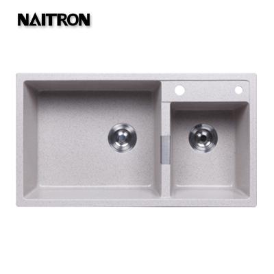 China Without Faucet NAITRO Oatmeal Kitchen Double Sink Sinks Creative Design High End Granite Marble Modern Style for sale