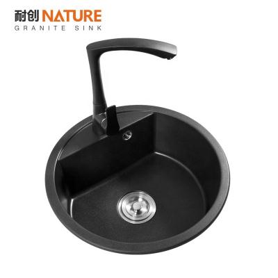 China Without Compound Sink NATURE Topmount Quartz Granite Sink Kitchen Faucet High Quality Compound Beige Color Compound Sink DAN480 for sale