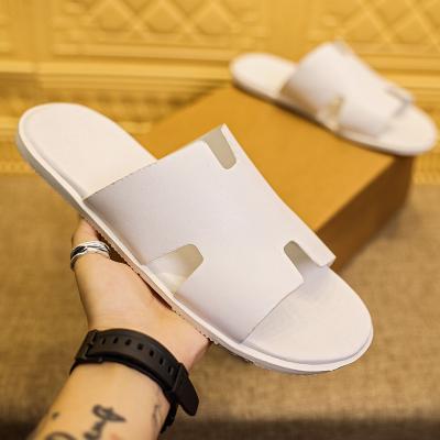 China 2022 fashion H trend women lightweight anti-skid unique thick soft sandals home slips pure color indoor slippers for sale