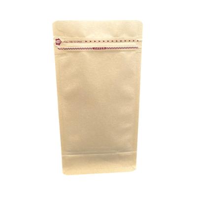 China New Custom Eco Friendly Moisture Proof Recycle Kraft Paper Bags Packaging 250g 500g 12oz Zipper Flat Bottom Gusset Bean Ground Coffee Pouch for sale