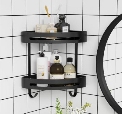 China Durable 304 Stainless Steel Bathroom Corner Wall Mounted Double Shelf for sale