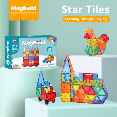 China Toy Amazon Hot Selling Star's Diamond Design Magnetic Building Blocks Building Blocks Tiles 108pcs for sale