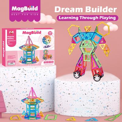 China Construction Toy MagBuild 200pcs PULL DOWN magnetic building blocks set kids educational diy magnetic tile toys diy block for sale