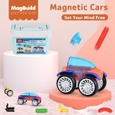 China Magnetic Construction Toy MagBuild 28pcs Vehicle Vehicle Magnetic Car Toys Educational Toys For Boys Magnetic Building Blocks Play for sale