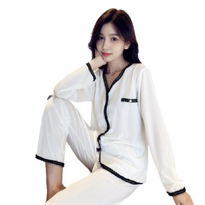 China Noble European and American two-piece pajamas QUICK DRY long winter sheathed luxurious and popular velvet women's sleepwear for sale