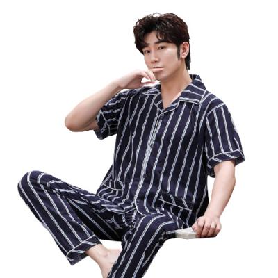 China Wholesale QUICK DRY Mens Nightgown Latest Designer Short Sleeve And Pants High Quality Cotton Pajamas for sale