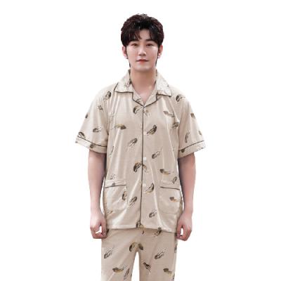 China Wholesale Summer QUICK DRY shorts sheathed nightgown for men's cotton two-piece comfortable pants for men's pajamas for sale