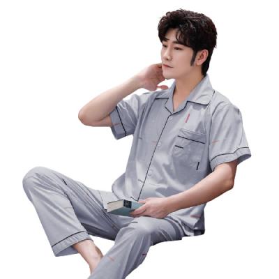 China Wholesale QUICK DRY summer cotton pajamas for men and adults the latest design of the noble short sleeve set men's pajamas for sale