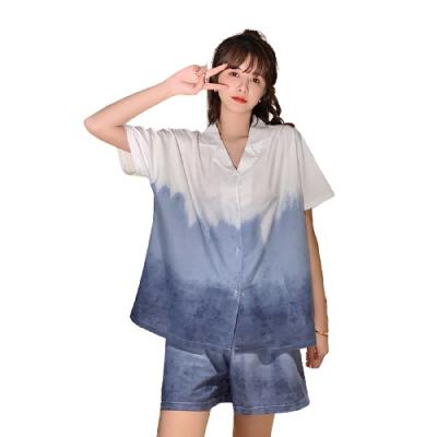 China Fashion QUICK DRY pajamas for adults summer casual with latest designer short sleeve and short-shorts pajamas for sale