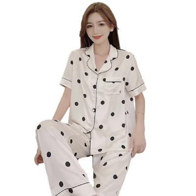 China 2021 Designer Silk Pajamas Ladies Luxury Comfortable Short Sleeve Party QUICK DRY Casual Home Simple Pajamas for sale