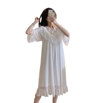 China Short Summer Lace Robe QUICK DRY Nightgown Sheaths Latest Fashion White Fairytale Princess Lace Robe Fairytale Pajamas for sale