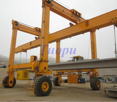 China Gantry Crane 80 Ton Straddle Carrier Price Ackerman Steer Hydraulic Rubber Tire RTG Gantry Crane for sale