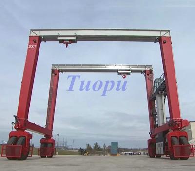 China Hydraulic Gantry Crane Double Girder Rubber Tired Mobile Gantry Crane for sale