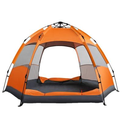 China Water Queer 5-7 Person Automatic Double Layer Summer Yurt Mongolian Hexagonal Camping Tent For Outdoor Travel for sale