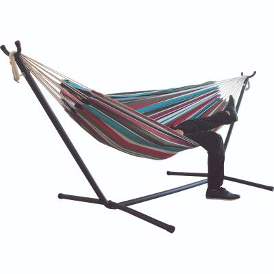 China 2021 New Arrival Lightweight Colorful Portable 1 - 2 Person Canvas Ply Self Standing Outdoor Hammock With Stand for sale