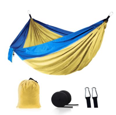 China Lightweight Camping Single and Double Portable Hammock Parachute Nylon Hammocks with 2 Hanging Straps for sale