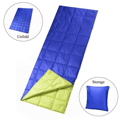 China Custom Style Portable Ultralight Foldable Winter Pillow Outdoor Camping Hiking Travel Adult Thermal Ultralight Portable Envelope Down Sleeping Bags for sale