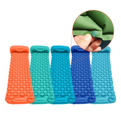 China Customized compact light weight inflatable compact tpu camping sleeping pad summer sleep mat also for kids for sale