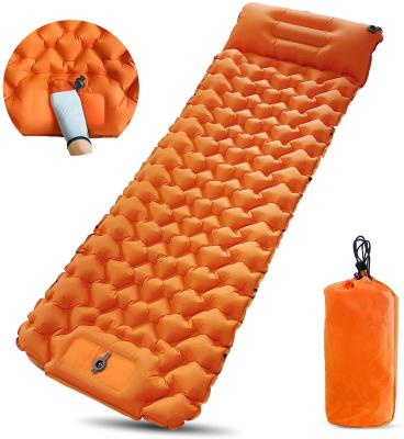 China Wholesale Double Foot Press Inflatable Lightweight Camping Air Sleep Pad Single Or Spliced ​​Backpacking Hike Mover Mat for sale