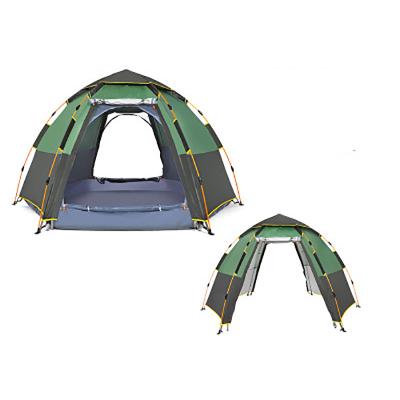 China Wholesale Two Door Pedal Automatic Waterproof Large Family 5-8 People Water Queer Outdoor Noise Up Hexagon Camping Tent for sale