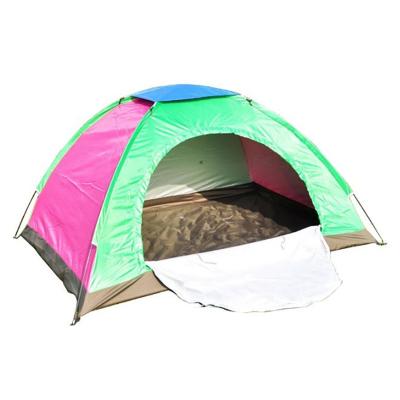 China OEM/ODM Waterpoof Factory In Stock 2*1.5M Couples Single Layer Waterproof Sun Shelter Outdoor Camping Pop Up Beach Tent With Fiberglass Rod for sale