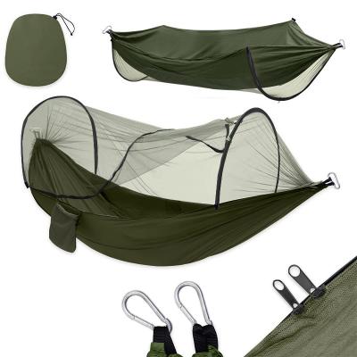 China Mosquito Proof Custom Noise Outside Mosquito Proof Summer Hammock Nylon With Single Pole Double Camping Hammock for sale