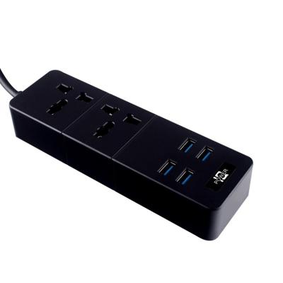 China Security door PC flame retardant material Professional Manufacturer China T07 Black Power Supply Socket  With 4 Usb Adapter Receptacle for sale