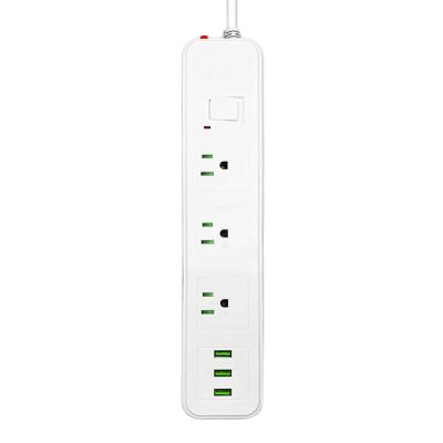 China Residential / General-Purpose YS-01u US gauge hole plug-in board Porous independent switch long-line plug-in row cross-border USB high-power US gauge plug-in for sale