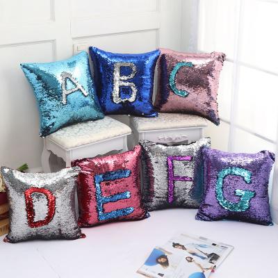 China Wholesale Hot Selling Anti Dust Mite Car Home Sofa Decorative Zipper Sequin Sublimation Throw Pillow Case Cover Reversible Shape for sale