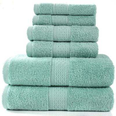 China Amazon QUICK DRY Hot Selling Luxury Small MOQ 3 Piece Towel Set Hotel Spa Bath Solid Colored 100% Cotton Towel Sets for sale