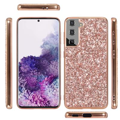 China Tpu Plated Diamond Glitter Soft TPU Back Case Phone Cover For Samsung S21 S21 Plus for sale