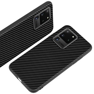 China New Arrival Full Carbon One-slip Tpu Pattern Fiber TPU Soft Case Phone Cover For Samsung S20 Ultra for sale