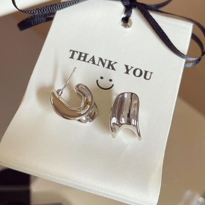 China FASHIONABLE French style individualized high grade cool geometric soft light luxury sense temperament hook metal style unique earrings for sale