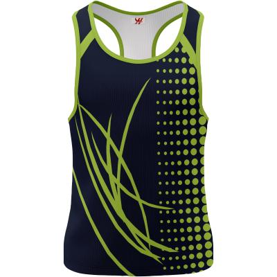 China Cool Dry Function Polyester Bodybuilding Fitness Absorb Sweat Breathable Design Full Sublimation Printed Fast Mens Tank Top Sports Gym for sale