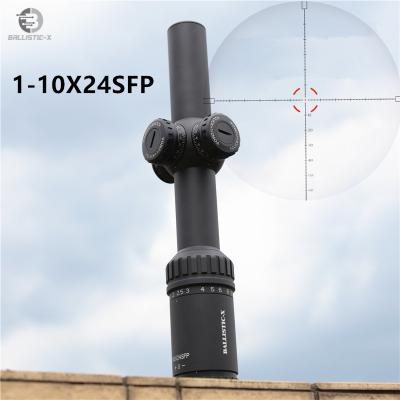 China OEM ODM1-10X24SFP Short HD Range Quick Sight Hunting Scope Front Glass Ballistic-X 1-10X24SFP Optical Parallax for sale