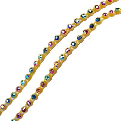 China Pointback Factory Direct Sale 3.1mm Rhinestone Straps For Clothing Accessories Plastic Straps Rhinestone Ornament Crystal Chain for sale