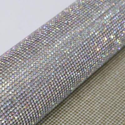 China Crystal Shinning ab Iron-on High Quality Crystal Panel SS6.5 ab rhinestone rhinestone sheet rhinestone covers I 15.5x46 inches for sale