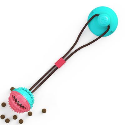 China Dog Viable Interactive Chew Cup Suction Toys Pet Rope Rubber Teeth Cleaning Dog Chew Suction Cup Tug Of War Toy Ball for sale