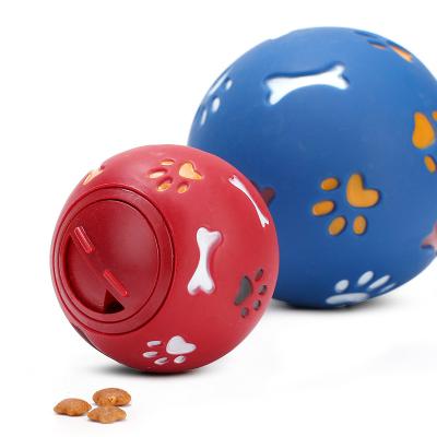 China Sustainable Pet Teeth Cleaning Toys Dog Rubber Balls Chewing Bite-Resistant Leaking Food Balls Chewing Watermelon Balls for sale