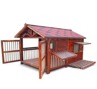 China Deluxe windproof pet provides large exterior doghouse opposite solid wood door doghouse for sale