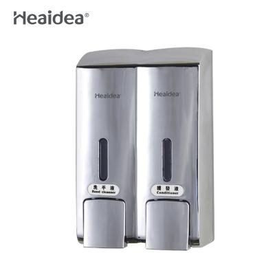 China Heaidea Wall Mounted Plastic Soap Dispenser Doubles Soap Dispenser High Quality Bathroom Accessories Double for sale