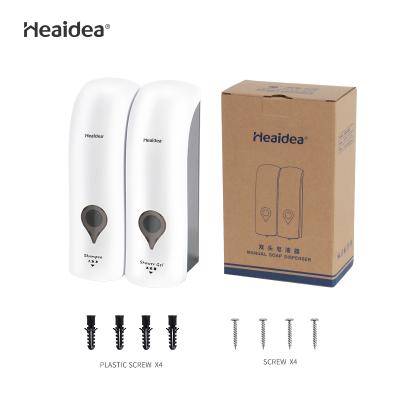 China Heaidea 300ML*2 Double Soap Dispenser ABS Gel Refillable Manual Soap Dispenser Double Soap Dispenser for sale