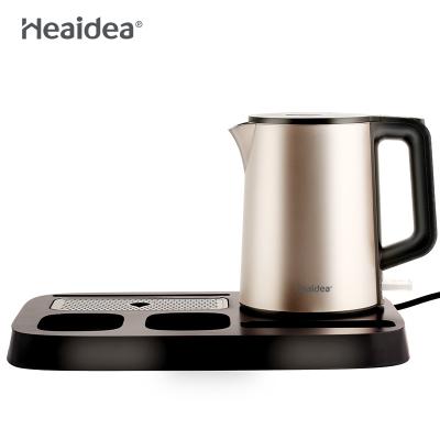 China 360 Degree Base Heaidea 0.8L Stainless Steel Rotating Electric Kettle with Tray Set for Household/Hotel Room for sale