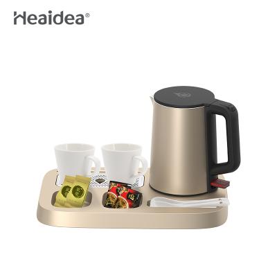 China Heaidea 0.8L Electric Rotating Water Base Kettles 360 Degree Set Hotel Kettle Tray Set for sale