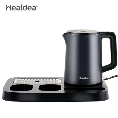 China Heaidea 0.8L Base 360 ​​Degree Rotation Plastic Water Kettles Tea Tray Set Hotel Electric Kettle Set for sale